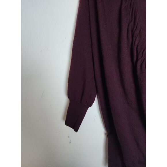 Ann Taylor Loft Burgunday Purple Faux Wrap Pullover Wool Blend Sweater size XL - Picture 3 of 6